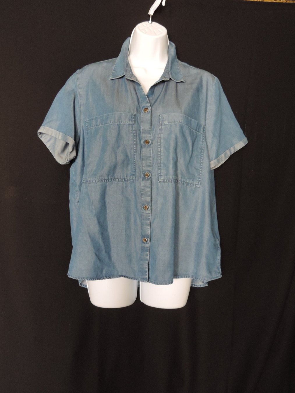 Blusen: blouse manche courte jeans bleu foncé – Gebraucht aus Genève von Axelle333 6