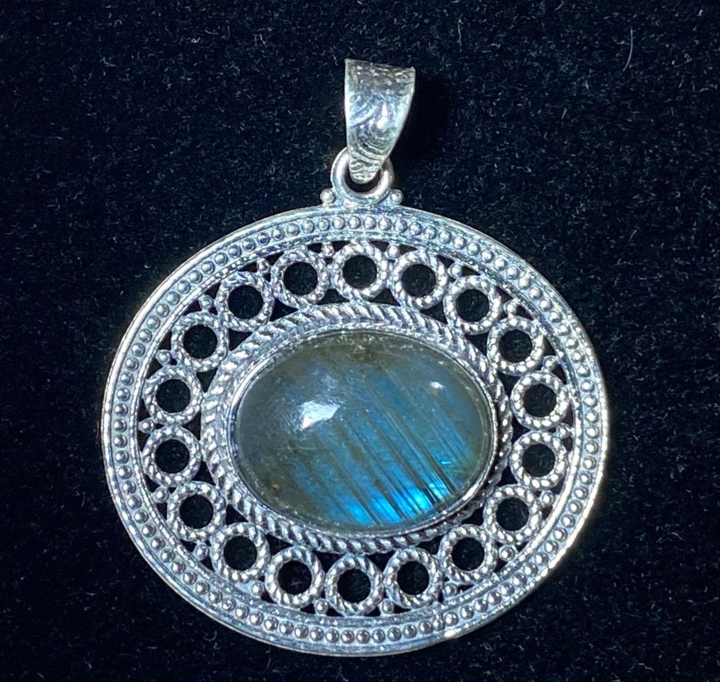 Ciondoli: boho Anhänger 925 Silber natürlicher Labradorit – Nuovo e nell'imballaggio originale da Laax GR venduto da krippenfiguren-laax 3