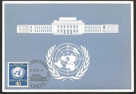 Maximumkarte ONU (D VII) 21 10 Jahre UNO ET Genf 24.10.1955