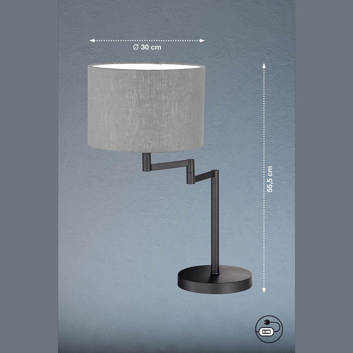 Lampen: Tischleuchte, Stoffschirm, 56 cm Höhe – Neu (gemäss Beschreibung) aus Kreuzlingen von Smart-Light 1