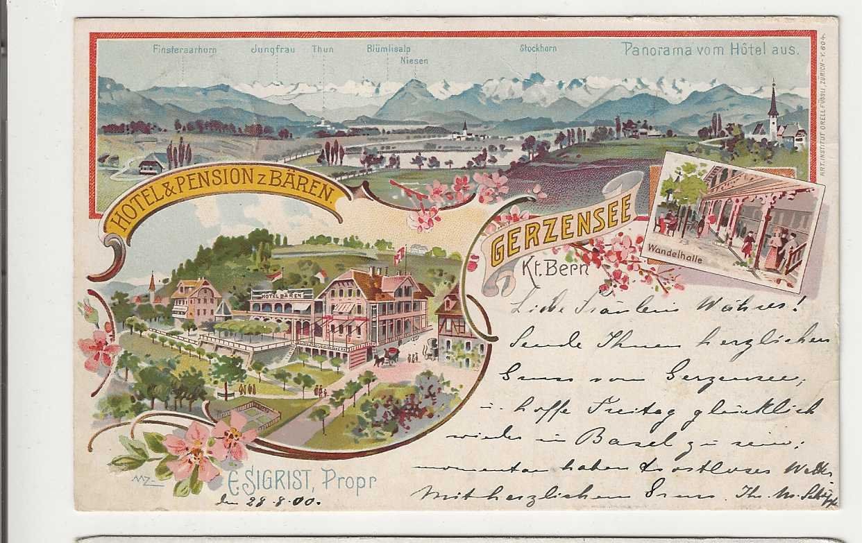 Cartoline postali: Gerzensee, Litho, 1900 – Usato da Spiez venduto da Niesen20