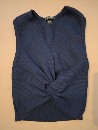 Elegantes Zinzane Top, marineblau, Grösse M