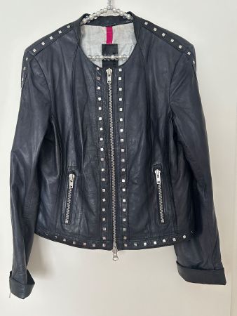 Milestone Lammnappa Lederjacke, Blau, Gr. 38, Top Zustand!
