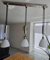 Hängeleuchte 3-flammig Edelstahl Milchglas Deckenlampe 