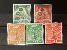 Berlin 1951/52, Mi 80-81,88-90, **, KP 85.--