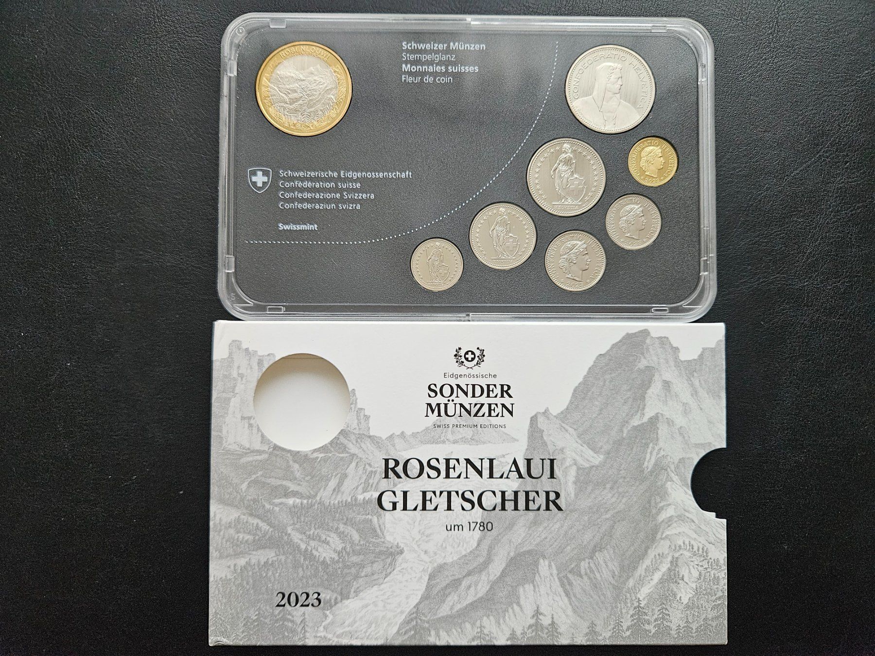 Tutti le monete: Schweizer Münzsatz Rosenlauigletscher 2023 – Nuovo e nell'imballaggio originale da Therwil venduto da Racingr6