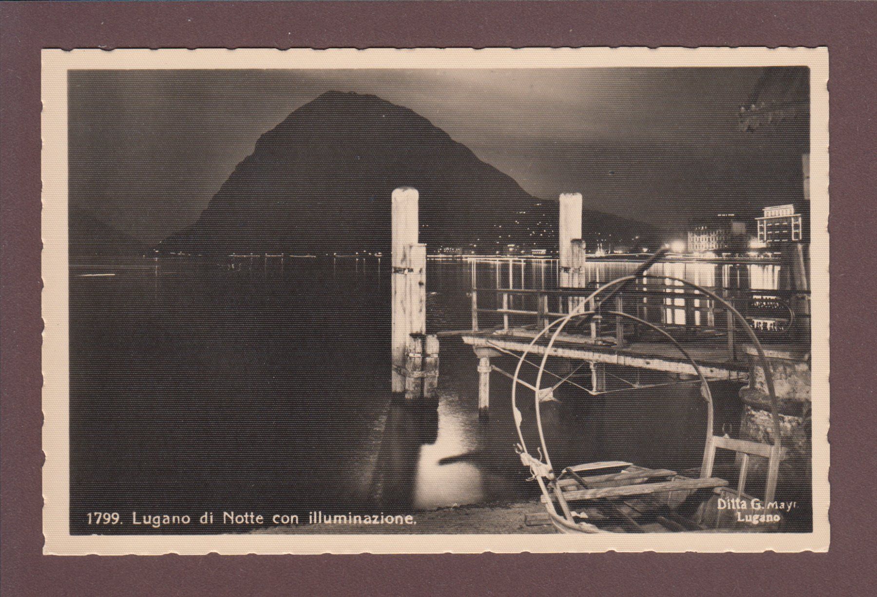 Cartoline postali: LUGANO di notte – Usato da Pully venduto da nicecards