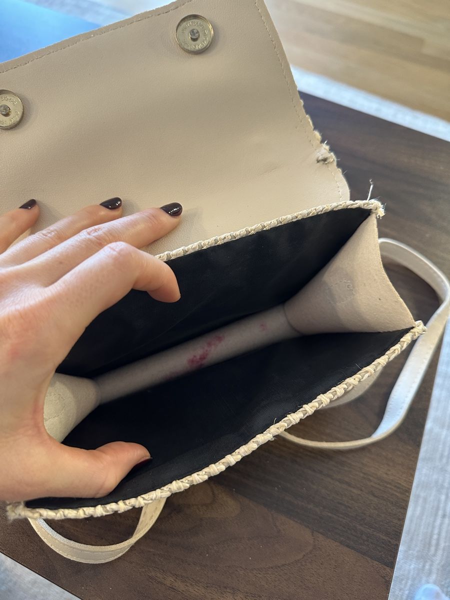 Borse da donna: Sommer Tasche Beige mit Perlen - Gebrauchsspuren – Usato da Lufingen venduto da ott_r59k 3