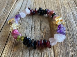 ARMBAND TURMALIN  AMETHYST CITRIN ROSENQUARZ