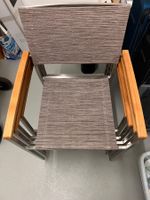 4 Luxus acamp Gartenstühle aus Edelstahl & echtem Teakholz –