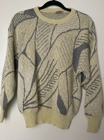 Pullover & Sweatshirts: Vintage Strickpullover Damen gelb grau Grösse M – Gebraucht aus Basel von NormaJean01 1