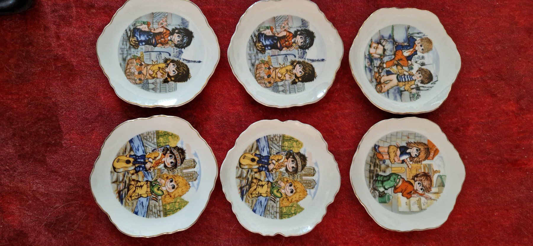 Piatti: 6er Set Dessertteller, nostalgische Motive. – Usato da Zürich venduto da Sissi-Minouche