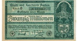 Aachen 20 Mil.Mark Serie D 20.07.1923 VZ+-VZ++