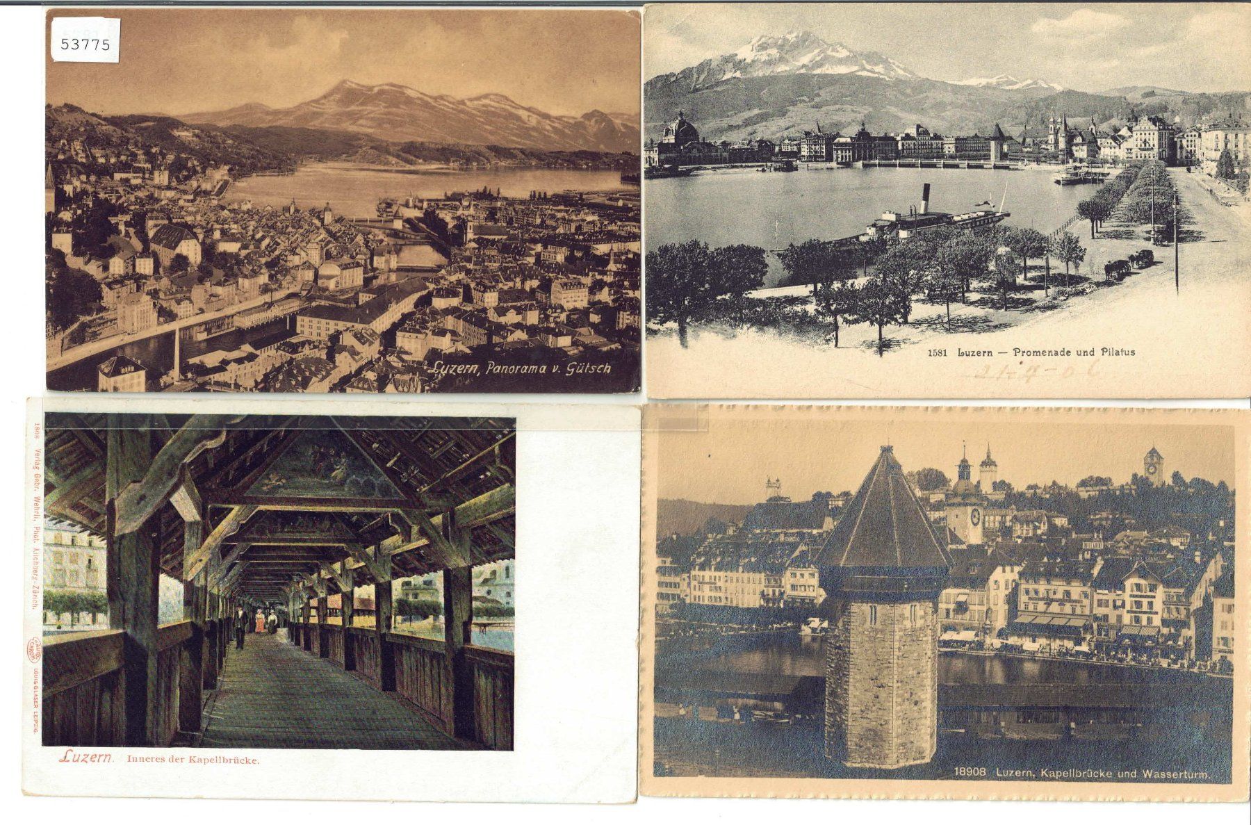 Cartoline postali: 4 AK - Luzern – Usato da Ettingen venduto da Kartenplanet