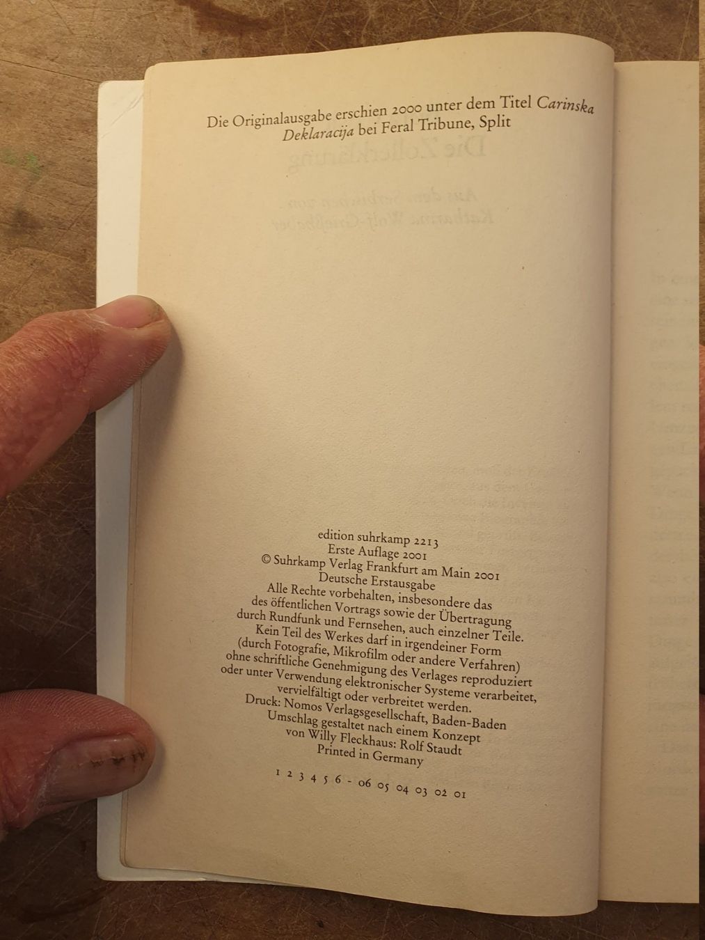 Libri: Die Zollerklärung - Bora Cosic – Usato da Zürich venduto da loosebone 3