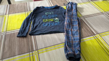 Cooler zweiteiliger Pyjama - Eat  Sleep Game Repeat - 128