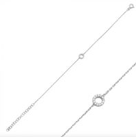Armband fein Kreis Zirkonia 925 Silber filigran zart