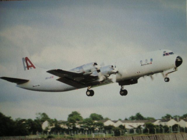 Ansichtskarten: Amerer Air AA Lockheed L-188F Electra OE-ILB – Neu und originalverpackt aus Thun von Abigboss