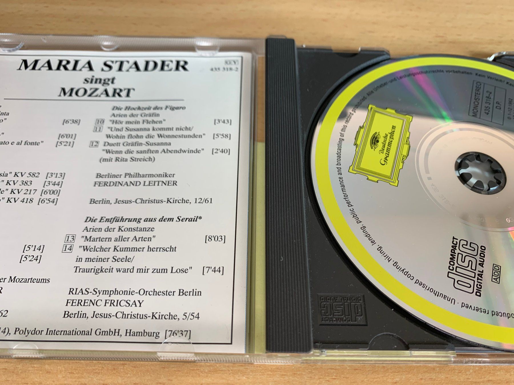 CD: MARIA STADA - Singt Mozart – Usato da Rikon im Tösstal venduto da Alpenmutz 2