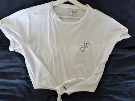 Damen T-Shirt Somethingnew weiss Motiv Grösse M neuwertig
