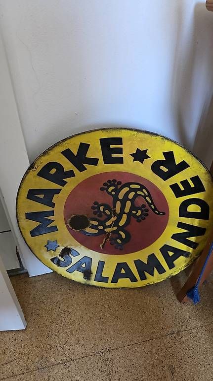 Schilder: Salamander schuh werbeschild um 1930 – Gebraucht aus Ettingen von 1964erNachtzugfahrer 2