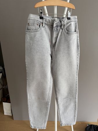 MNG NEW MOM JEANS LIGHT GREY DENIM SIZE 36 EUR 40 characters