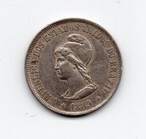 (438) Brasilien, 500 Reis 1889, vz-stgl, Silber