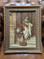 Tableau orientaliste ancien huile sur panneau signé 