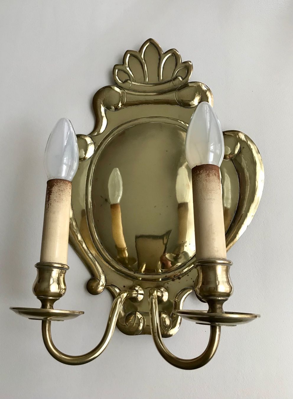Lampes: Wandlampe Messingschild Vintage – D'occasion à Basel par nostanz 3