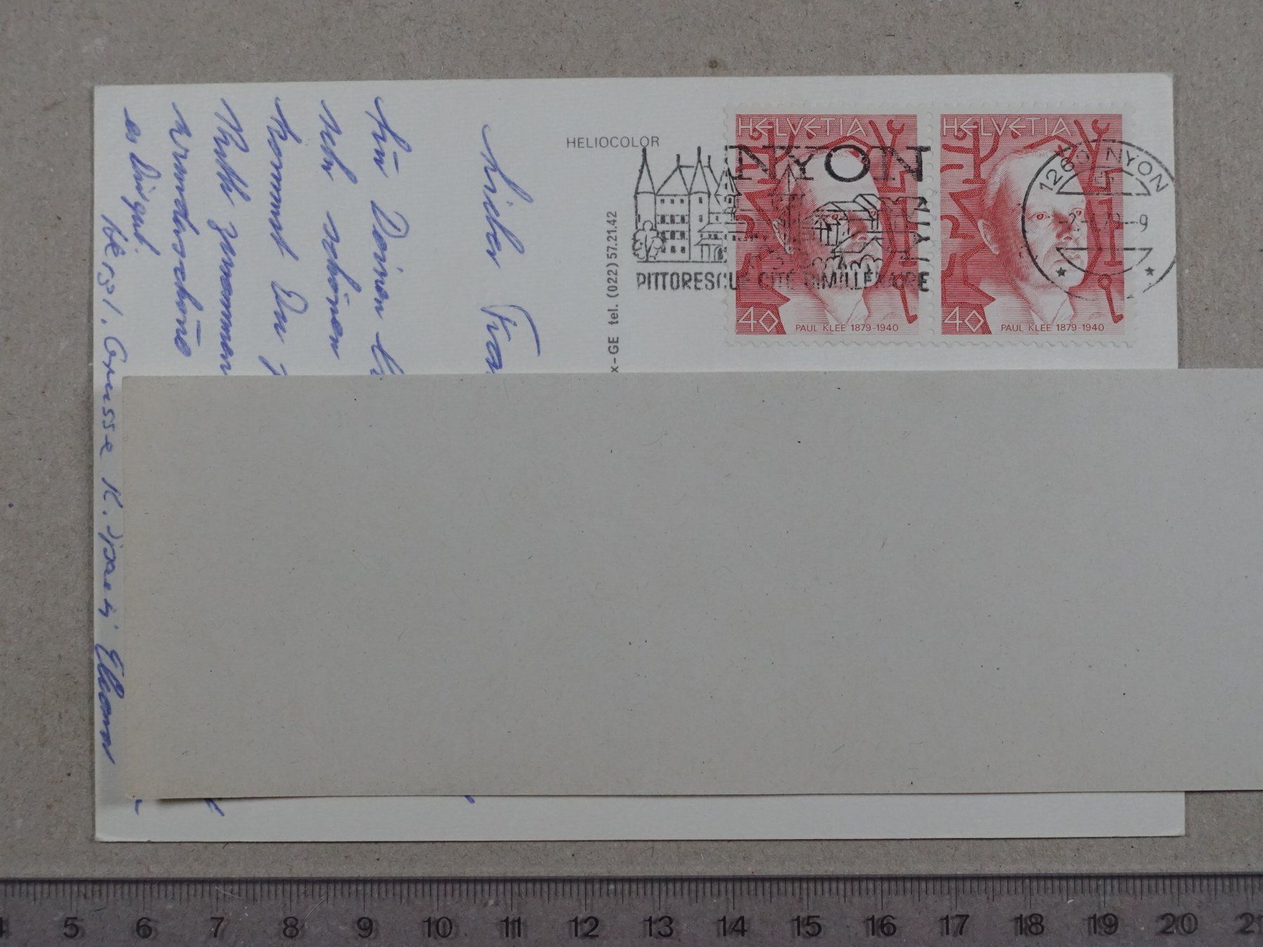 Cartoline postali: Nyon, 1979 – Usato da Lenzburg venduto da fh1 1