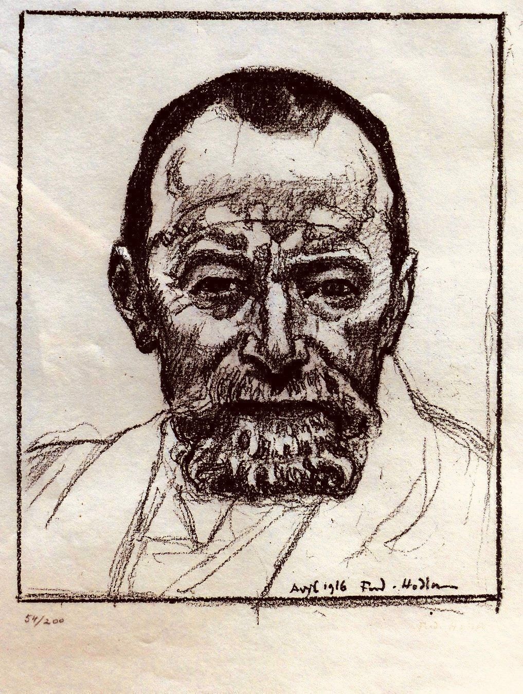 Grafica & Litografie: Ferdinand Hodler, Selbstportrait, 1916 – Usato da Einsiedeln venduto da artgallery59 1