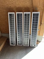 4x Leuchtstoffröhren-Leuchten / Deckenleuchten mit Gitter 