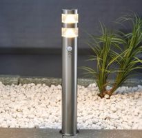 2x Bewegungsmelder, Edelstahl - Wegeleuchte