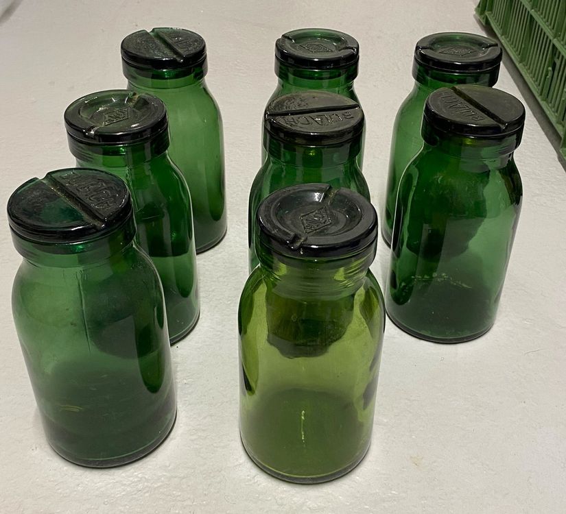 6 Alte Gerrix Einmachgläser ~ 1 Liter ~ Rillenglas ~ Dekoglas ~ Vintage ...