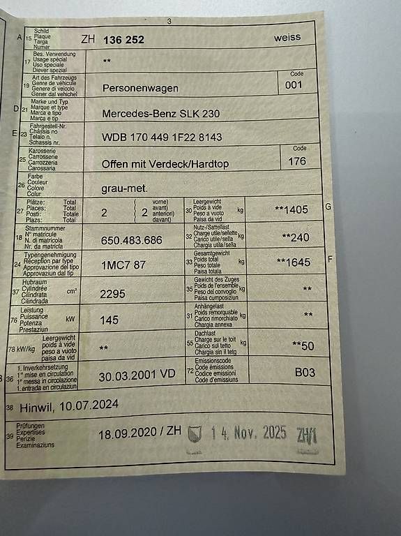 Autos: Mercedes 230 SLK Kompressor – Gebraucht aus Grüningen von Chriweber 4