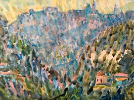 Max Brunner – Grossformatiges Aquarell-Bild - Unikat