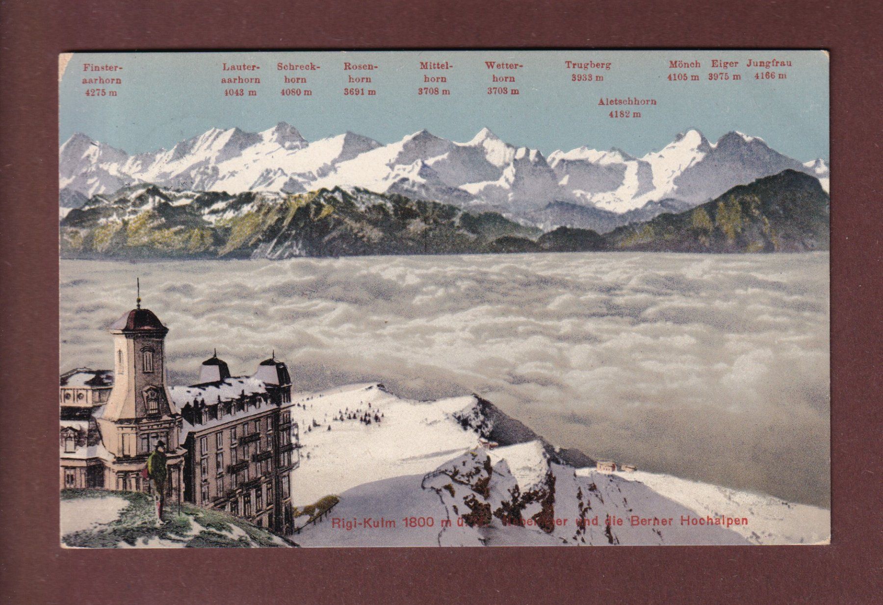 Ansichtskarten: RIGI-KULM unter Schnee - 1918 – Gebraucht aus Pully von nicecards-shop