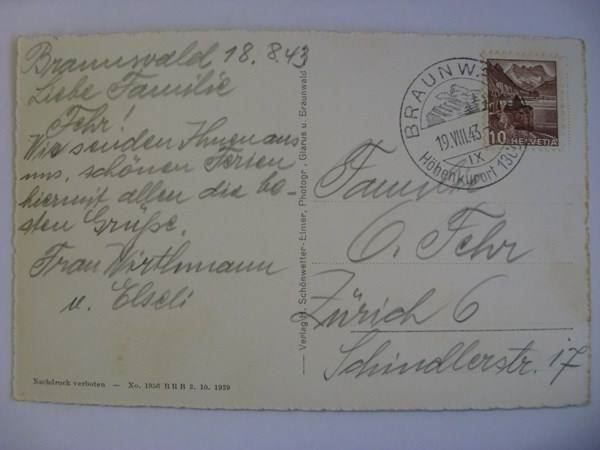 Cartoline postali: AK  Braunwald – Usato da Gundetswil venduto da Egro01 1