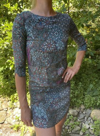 Abito Desigual-viscosa S/M—fantasia multicolore autunno