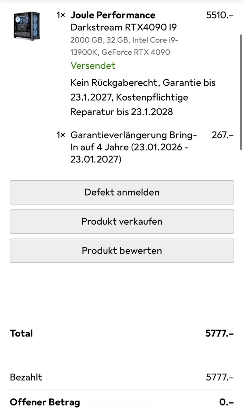 Nvidia PC: Joule Performance Darkstream RTX4090 I9 High End Gaming PC – Usato da Recherswil venduto da Yasa97 9