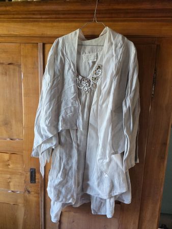 Damen Sommer Kleid Made in Italy wohl Leinen Grösse XL