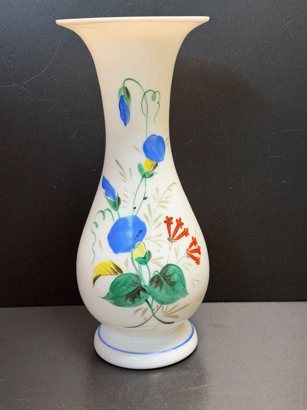 Vasi & Recipienti: MILCH-/OPALIN GLASVASE JUGENDSTIL HANDGEMALT – Usato da Matzingen venduto da Puhbaerli 3