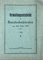 Verwaltungsentscheide der Bundesbehörden 1927