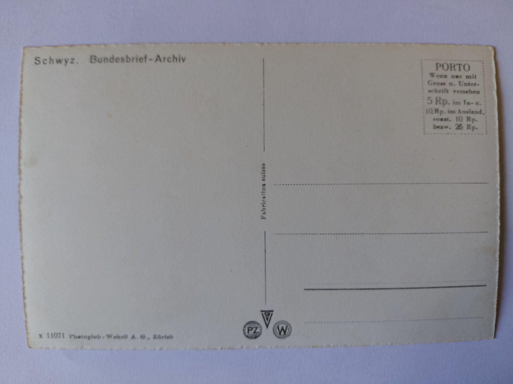 Cartoline postali: Alte Ansichtskarte Bundesbrief-Archiv, Schwyz – Usato da Wattwil venduto da yburgler 1