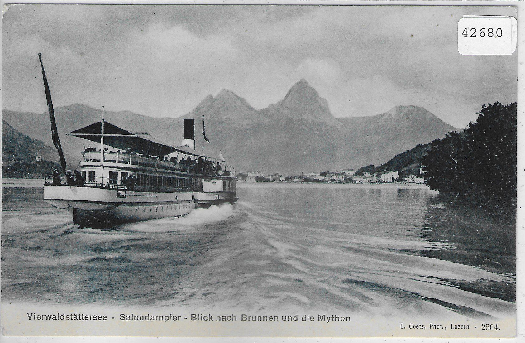 Cartoline postali: Salondampfer - Blick nach Brunnen – Usato da Ettingen venduto da Kartenplanet