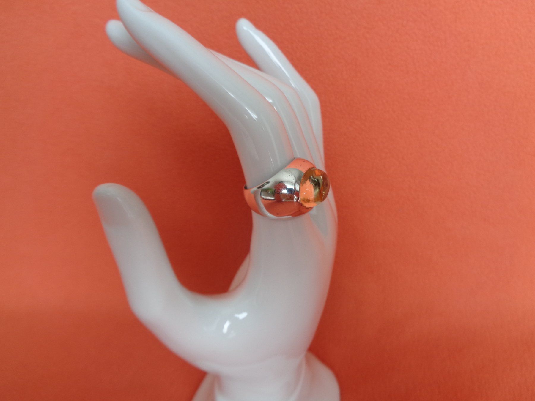Ringe: Silberring mit Glasstein - Sterling Silber 925 Grösse 50 – Neu (gemäss Beschreibung) aus Chur von omonia 1