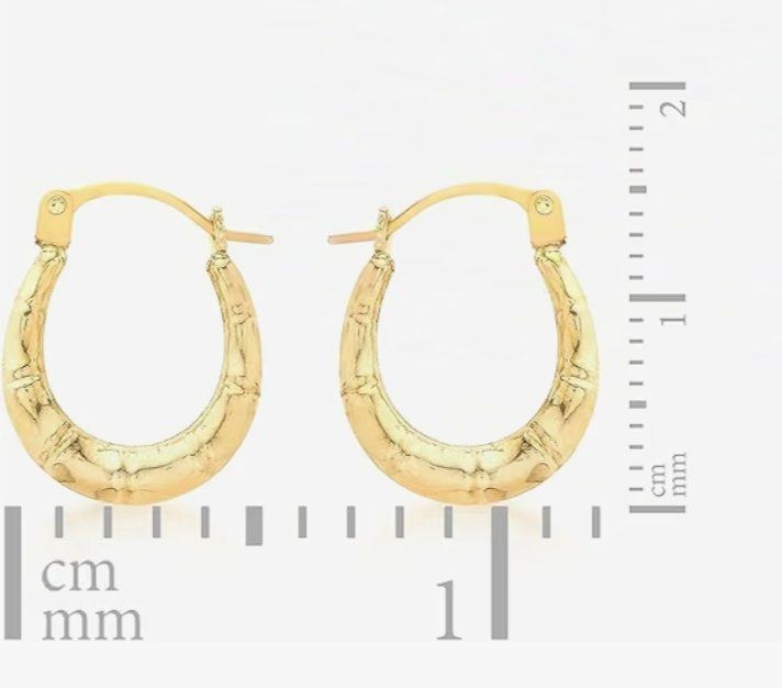 Orecchini pendenti & Orecchini a lobo: Paar Creolen Rillendesign 9k – Nuovo e nell'imballaggio originale da Hemmental venduto da Royalgold 2