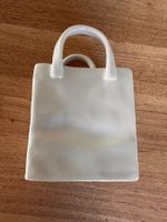 petit vase ou déco design Cilio "sac" en porcelaine blanc.