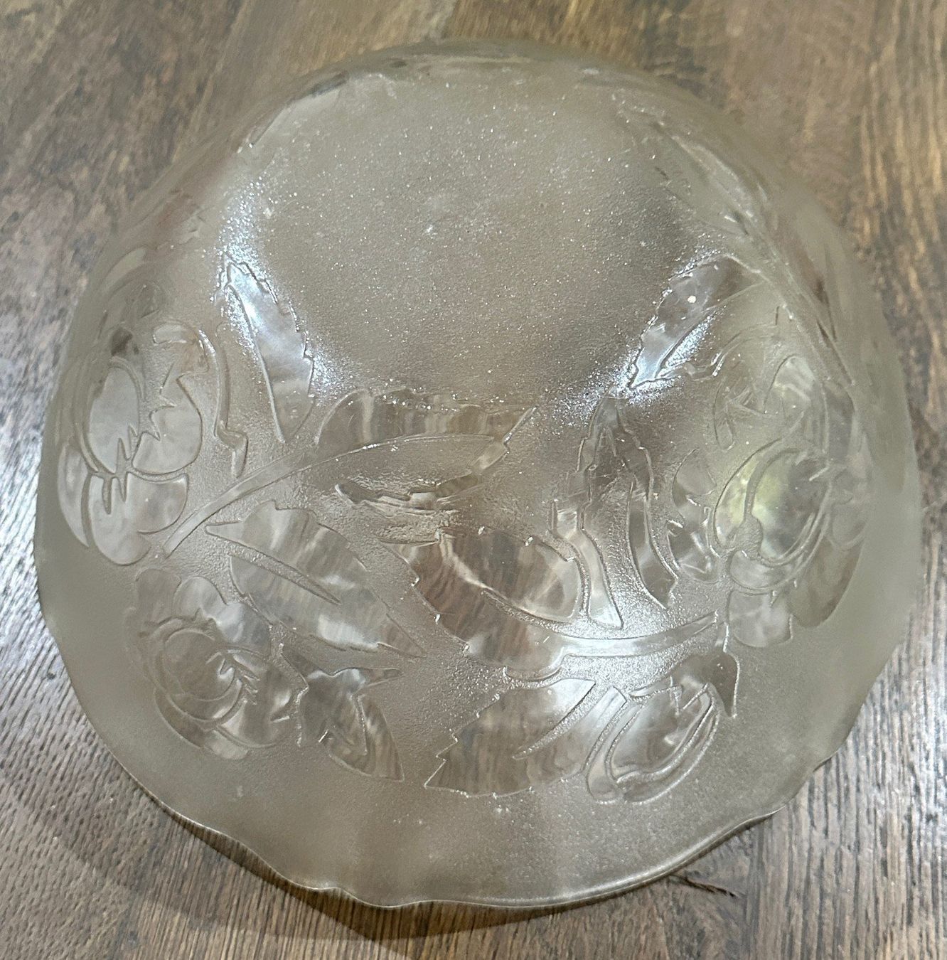 Schalen: Glasschale mit Rosenmuster, Durchmesser ca. 30 cm – Gebraucht aus Auw von beretta1966 3