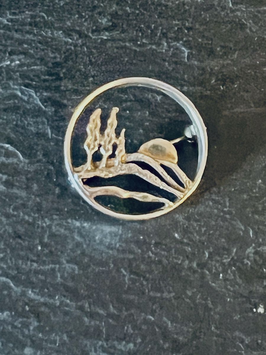 Broches & Aiguilles: Vintage Sterling Silver & Gold Landscape Design Brooch – D'occasion à Rüschlikon par topswissvintage 3